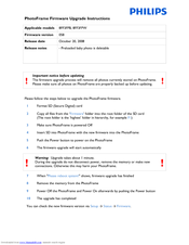 Philips 8FF3FPB Firmware Upgrade Manual