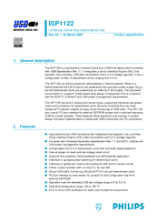Philips Universal Serial Bus ISP1122 Specification Sheet