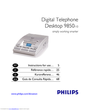 Philips LFH 9850 Instructions For Use Manual