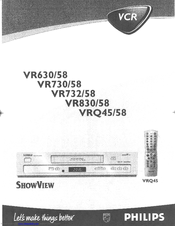 Philips ShowView VR858 Uživatelská Příručka