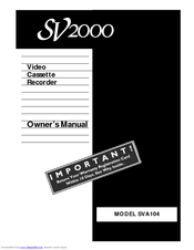 Philips SV2000 SVA104 Owner's Manual