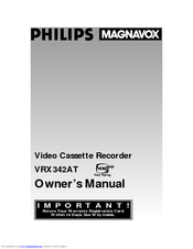 Philips VRX342AT98 Owner's Manual