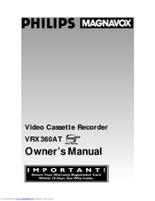 Philips VRX360AT98 Owner's Manual