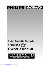 Philips VRX360AT Owner's Manual