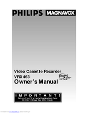 Philips VRX463AT99 Owner's Manual