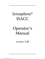Phonetics Sensaphone ISACC Operator's Manual