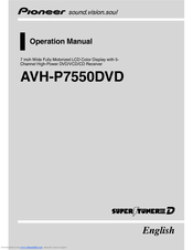 Pioneer AVH-P7550DVD Operation Manual