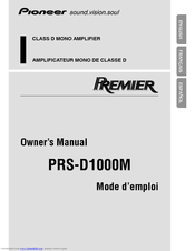 Pioneer PRS D1000M - Premier Amplifier Owner's Manual