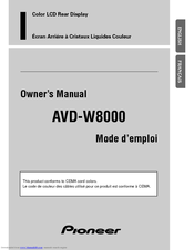 Pioneer AVD-W8000 Owner's Manual