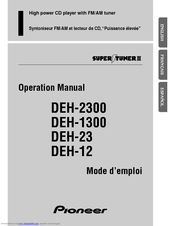 Pioneer DEH-23 Operation Manual