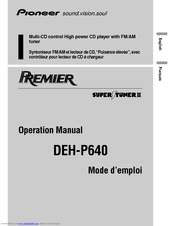 Pioneer Premier DEH-P640 Operation Manual