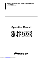 Pioneer KEH-P2830R Operation Manual