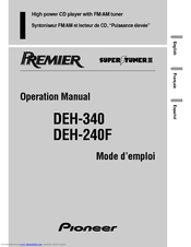 Pioneer DEH-340 Operation Manual