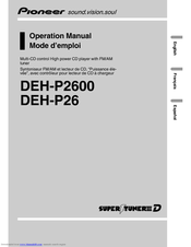 Pioneer P2600 - DEH Radio / CD Player Operation Manual