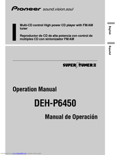 Pioneer DEH-P6450 Operation Manual