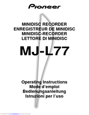 Pioneer MJ-L77 Operating Instructions Manual