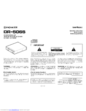 Pioneer DR-506S Operating Instructions Manual