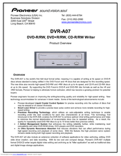 Pioneer DVR-A07 Specifications