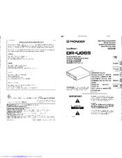 Pioneer DR-706S Operating Instructions Manual