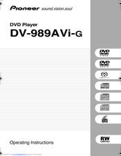 Pioneer DV-989AVi-G Operating Instructions Manual