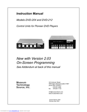 Museum Technology DVD-204 Instruction Manual