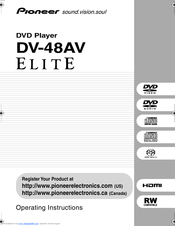 Pioneer Elite DV-48AV Operating Instructions Manual