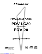 Pioneer PDV-20 Operating Instructions Manual
