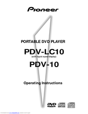 Pioneer PDV-10 Operating Instructions Manual