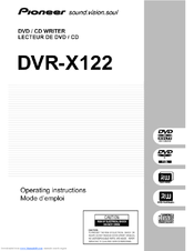 Pioneer DVR-X122 Operating Instructions Manual