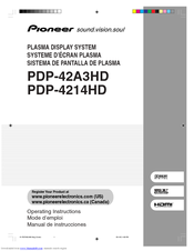 Pioneer PDP-42A3HD Operating Instructions Manual