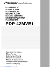 Pioneer PDP-42MVE1 Operating Instructions Manual