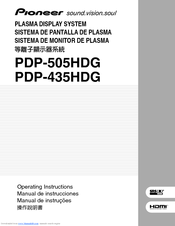 Pioneer PDP-435HDG Operating Instructions Manual
