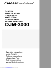 Pioneer DJM 3000 - Professional DJ Mixer Operating Instructions Manual