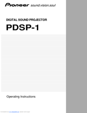 Pioneer PDSP-1 Operating Instructions Manual