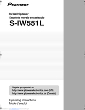 Pioneer S-IW551L Operating Instructions Manual