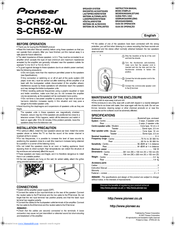Pioneer S-CR52-W Instruction Manual
