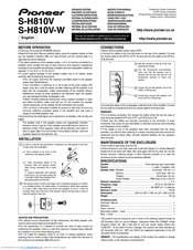 Pioneer S-H810V Instruction Manual