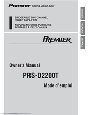 Pioneer PRS-D2200T - Premier Amplifier Owner's Manual