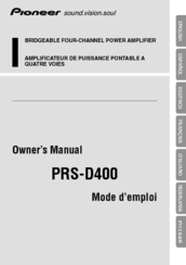 Pioneer PRS-D400 Owner's Manual