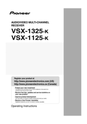 Pioneer VSX-1125-k Operating Instructions Manual