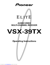 Pioneer Elite VSX-39TX Operating Instructions Manual