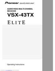 Pioneer Elite VSX-43TX Operating Instructions Manual