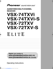Pioneer VSX-72TXV Operating Instructions Manual