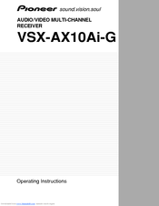 Pioneer VSX-AX10Ai-G Operating Instructions Manual