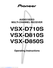 Pioneer VSX-D850S Operating Instructions Manual