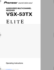 Pioneer Elite VSX-53TX Operating Instructions Manual