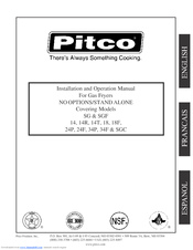 Pitco Frialator SGF 14 Installation And Operation Manual