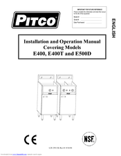 Pitco E400T Installation And Operation Manual