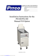 Pitco PE14D Installation Instructions Manual