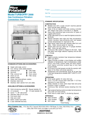 Pitco TURBOFRY 2000 Specification Sheet